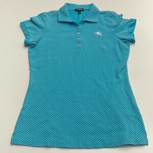 EXPRESS Womens Medium Aqua Blue Polo Shirt